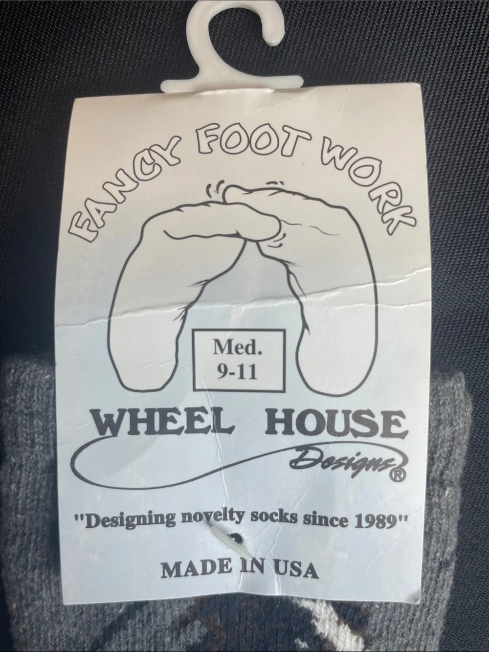 Grey Hound Dog Pattern novelty socks brown white gray black size medium 9-11